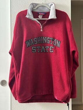 Vintage Champion Washington State Cougars Quarter Zip Fleece